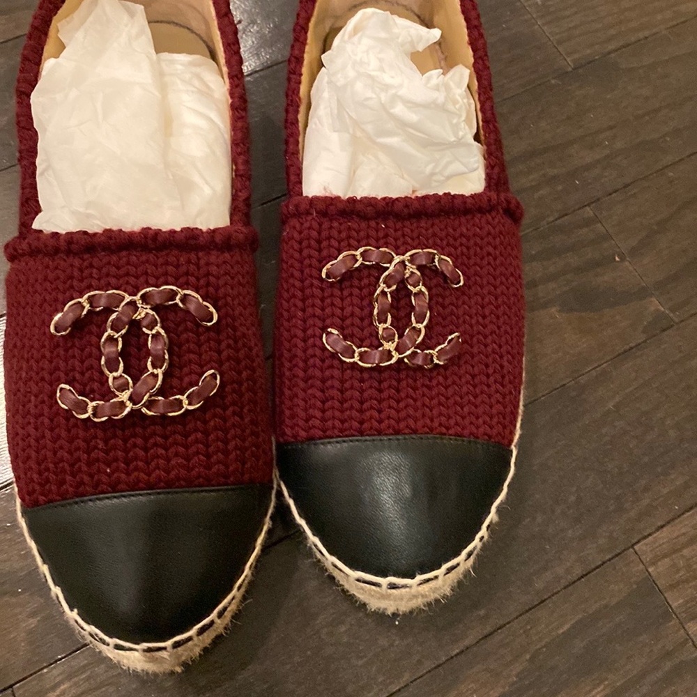 Chanel Knitted Red Espadrilles size 36